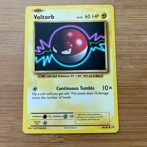Pokemon Voltorb Trading Card 2016 Basic Set 39/108 Lightly Played